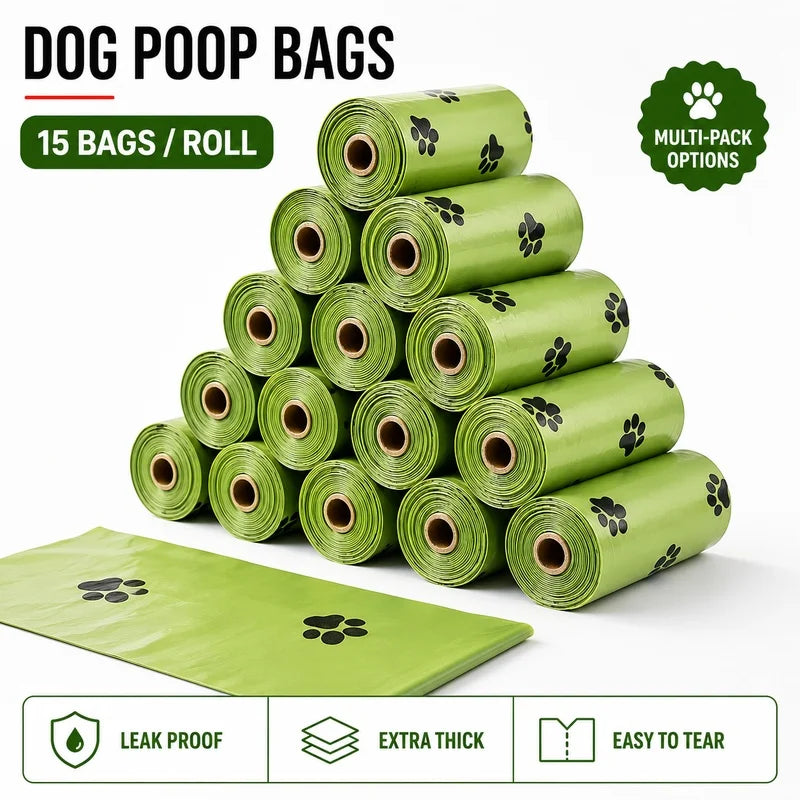 Leak-Proof Poop Bags – 8 Rolls